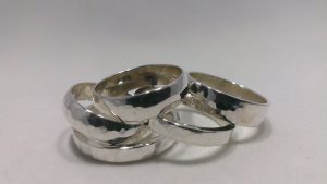 Sterling silver rings made on a workshop day