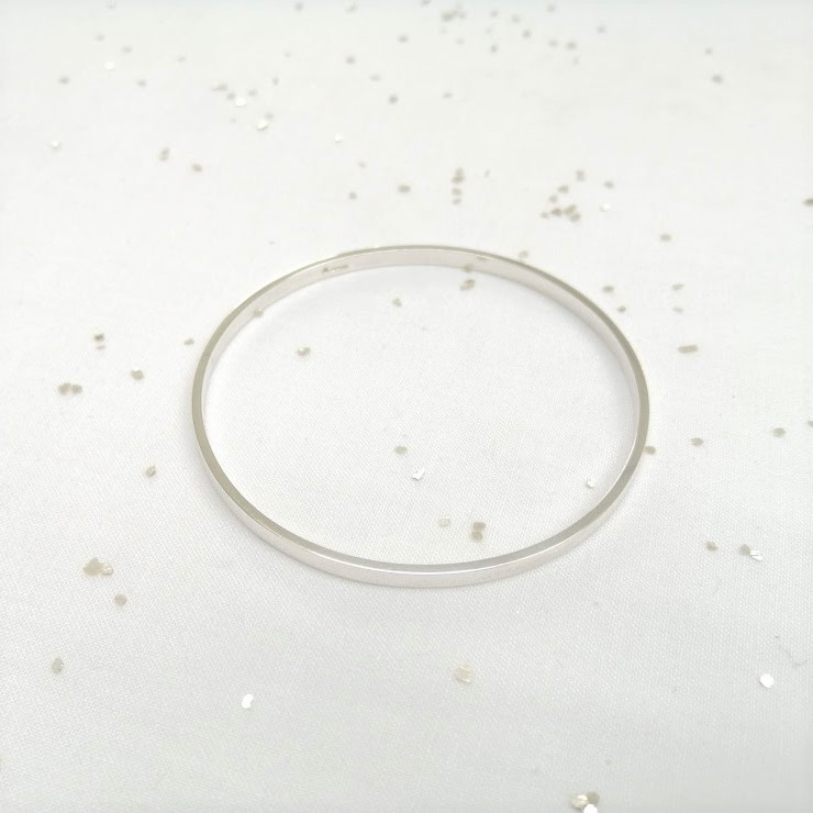 Rectangular Silver Bangle 3mm x 1.6mm