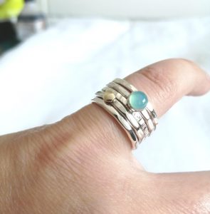 Stacking rings with stone