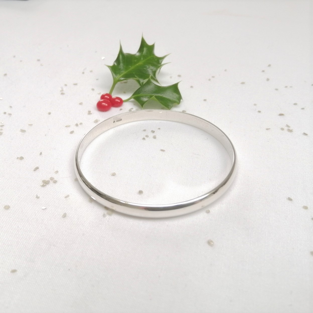 Sterling Silver Bangle Half Round 6mm x 2mm