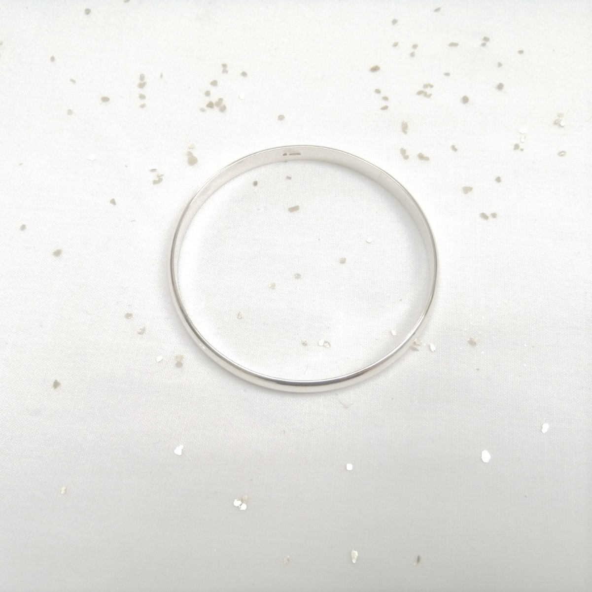 Sterling Silver Bangle Half Round 6mm x 2mm - Image 3