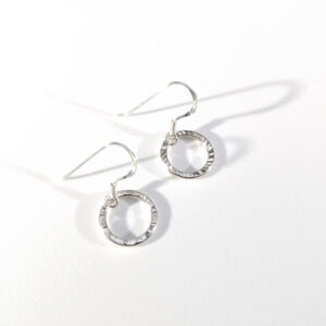 Silver circle dangle earrings