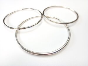 3mm silver bangles