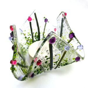 Pink & purple candle holder